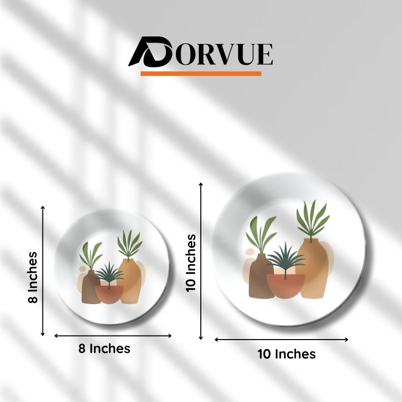 Potted Plants Boho Chic Art Decorative Wall Plate