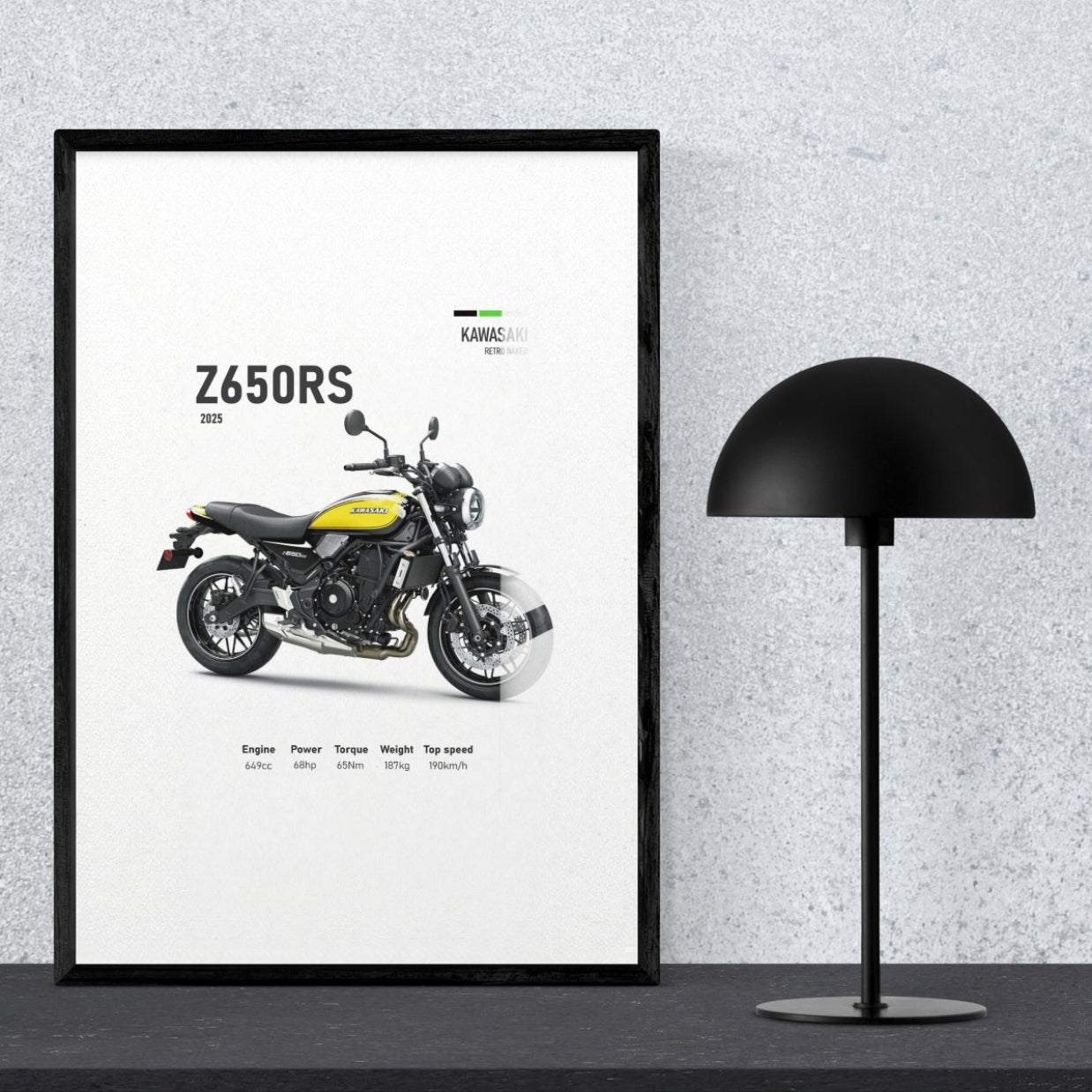 Z650RS Blueprint Metal Print With or Without Frame Wall Art