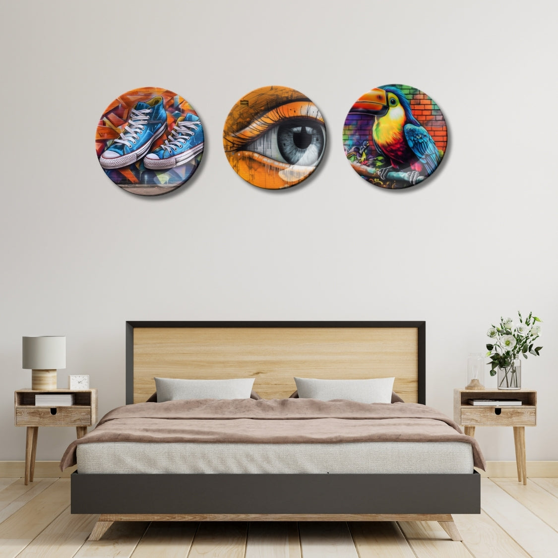 Set of 3 Street Art Stories Bold & Artistic Wall Plates