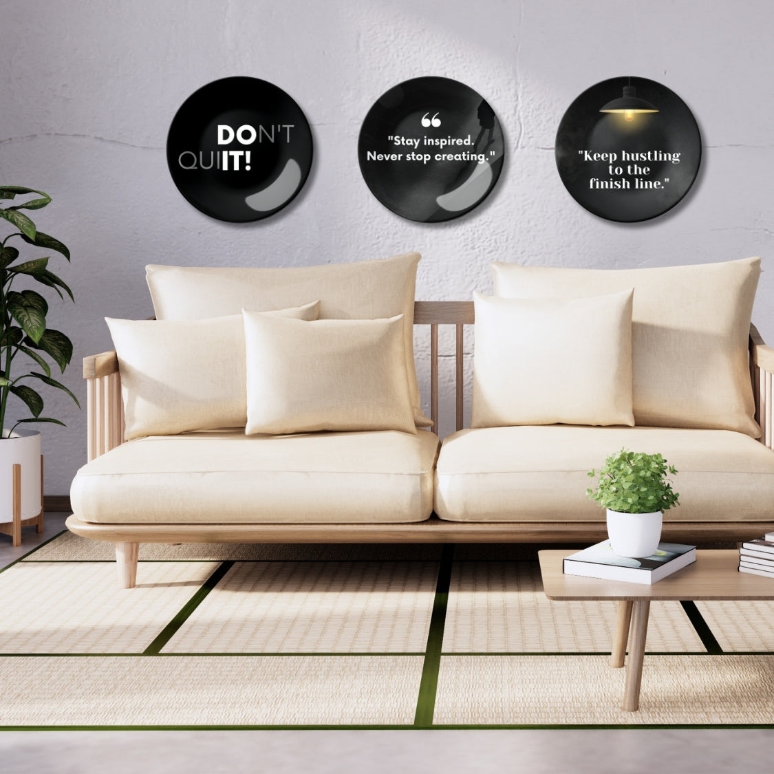 Set of 3 Powerful Motivational Quotes Wall Plates