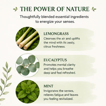 Energy Ritual Scented Candle for Home Fragrance | Lemongrass, Eucalyptus & Mint Soy Wax Candle