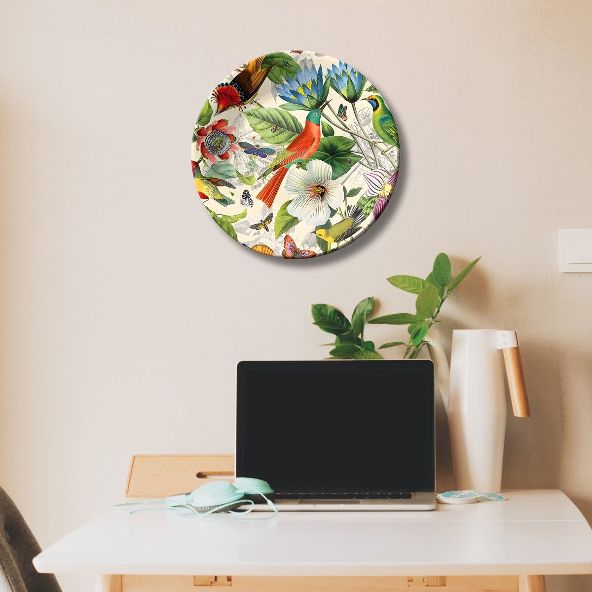 Hummingbird Colourful Ceramic Wall Plate Home Décor