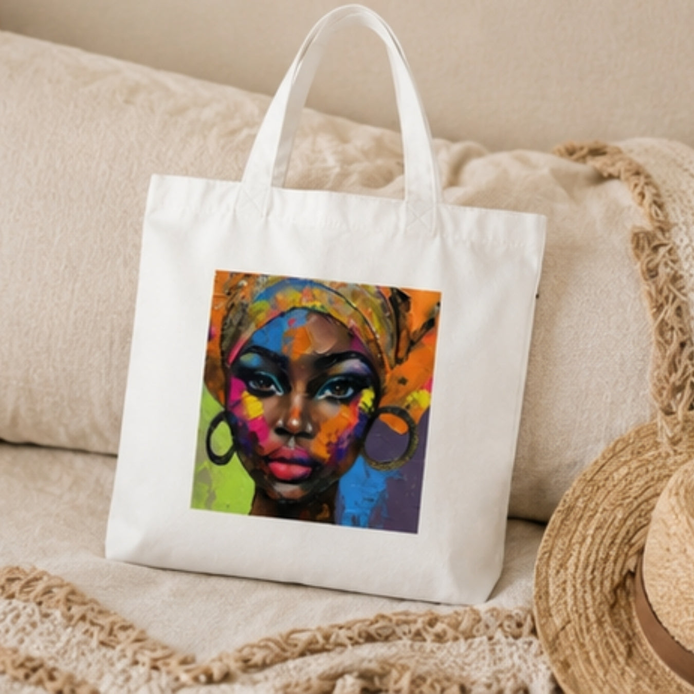 Abstract Premium Reusable Unique Art Printed Tote Bag Stylish Eco-Friendly Cotton Handbags, Canvas Bags for College, Shopping, Office, Travel, Grocery Runs, Beach Day and Casual Outings