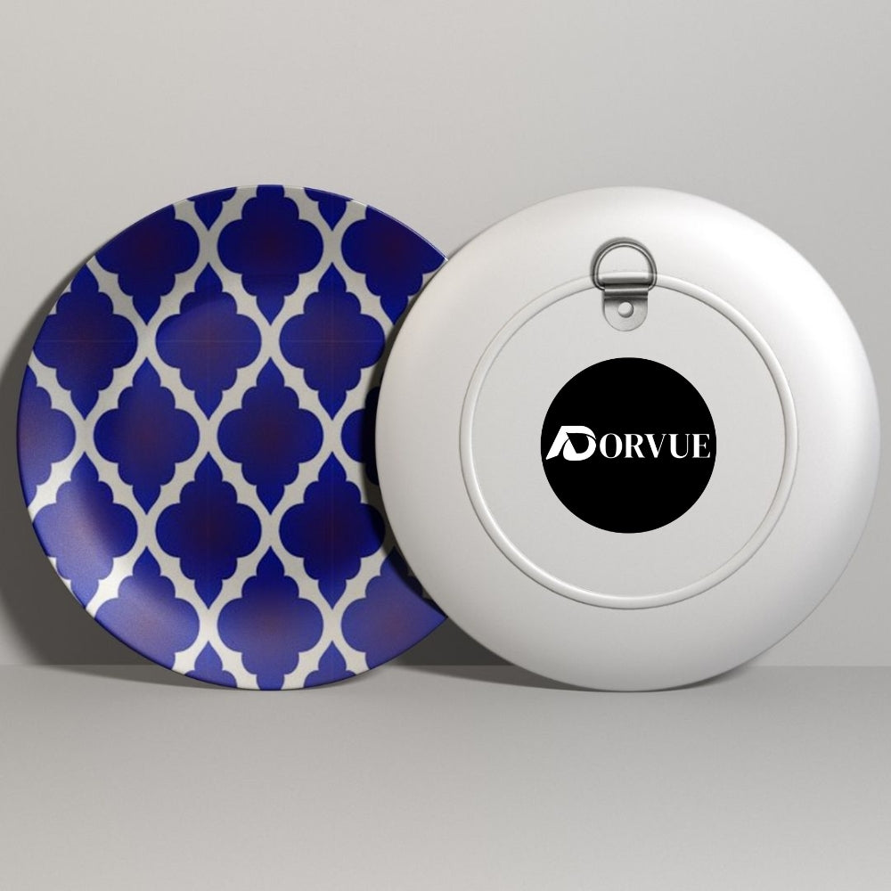 Moroccan Trellis Blue and White Decorative Wall Plate