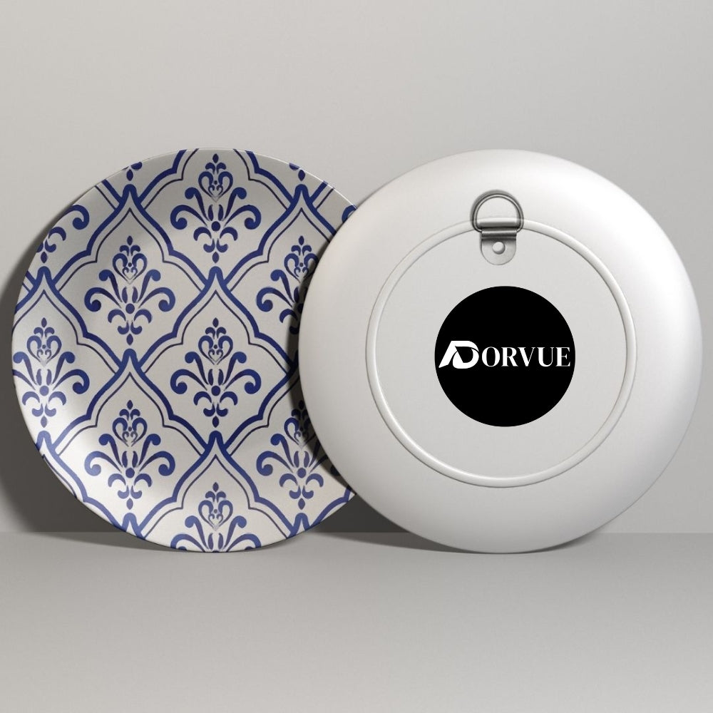 Blue and White Royal Baroque and Damask Decorative Wall Plate