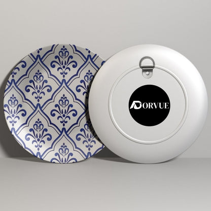 Blue and White Royal Baroque and Damask Decorative Wall Plate
