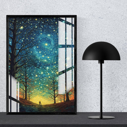 Starlit Path Metal Print With or Without Frame Wall Art