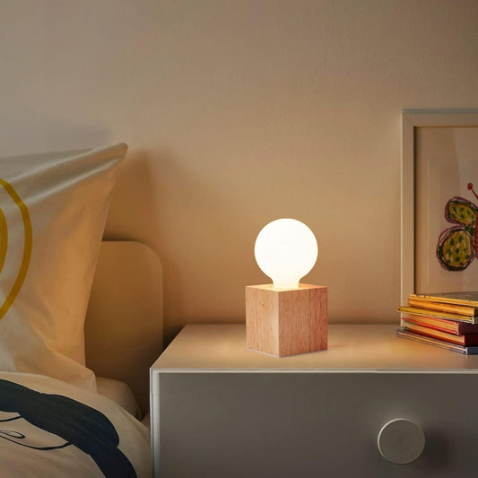 Aurea Cube Solid Wood Table Lamp