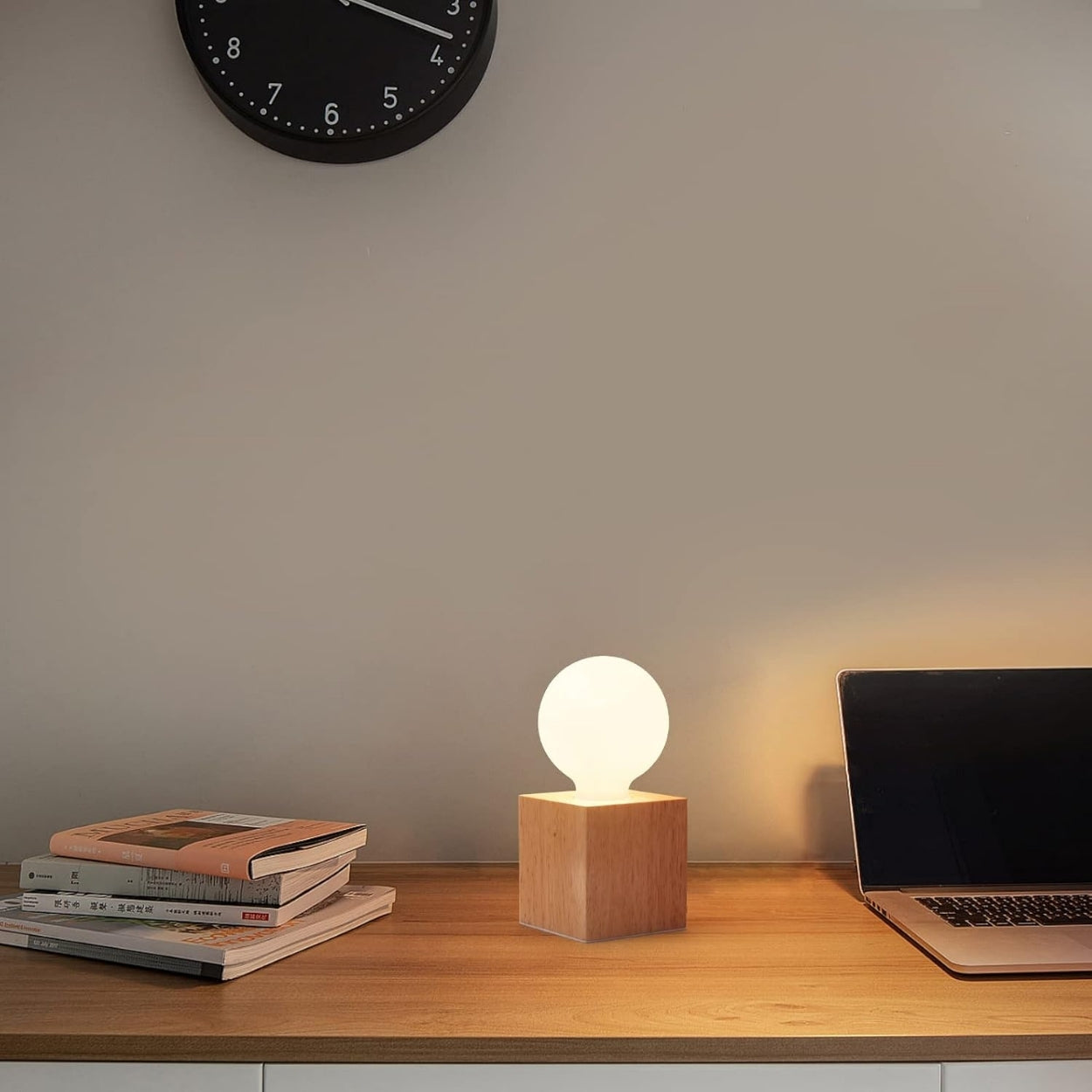 Aurea Cube Solid Wood Table Lamp