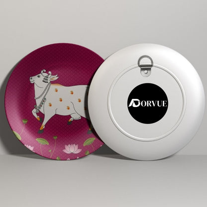 Pichwai Cow Decorative Wall Plate