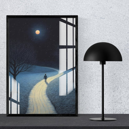 Path to Stillness Metal Print With or Without Frame Wall Art