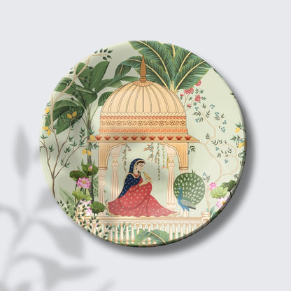 Woman Sitting in Cabana Decorative Wall Plate