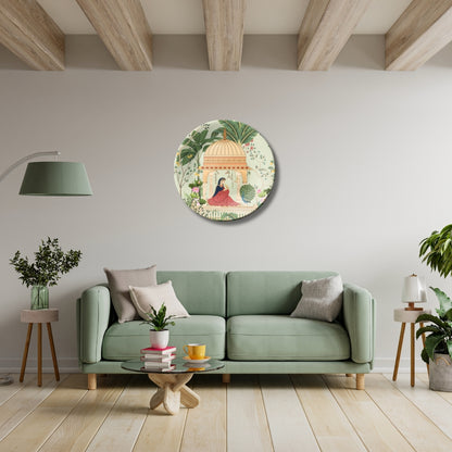 Woman Sitting in Cabana Decorative Wall Plate