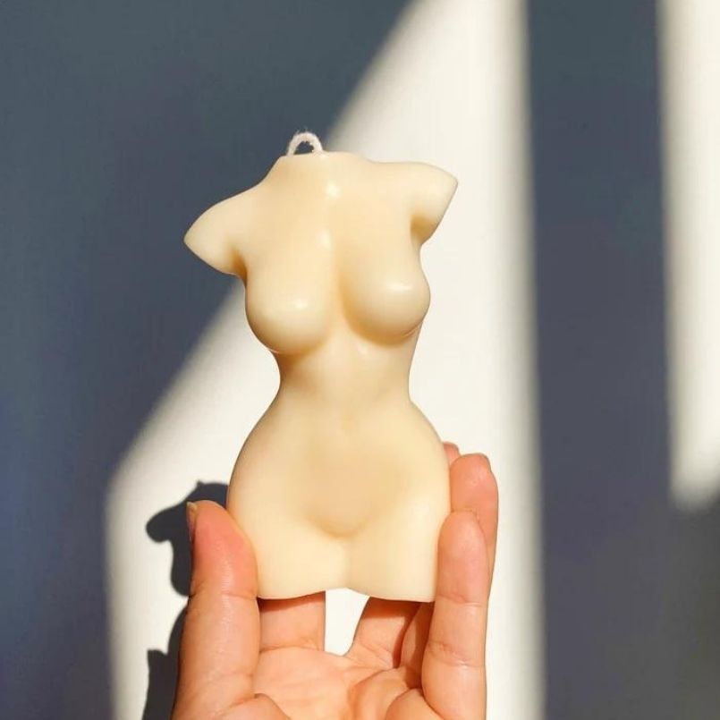 Set of 3 100% Soy Wax Handcrafted Female Torso Decorative Candle