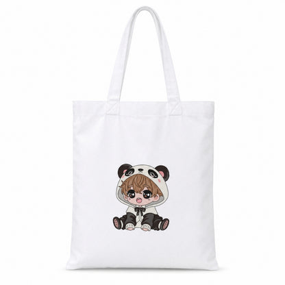 Cute Boy Premium Reusable Unique Art Printed Tote Bag Stylish Eco-Friendly Cotton Handbags, Canvas Bags for College, Shopping, Office, Travel, Grocery Runs, Beach Day and Casual Outings