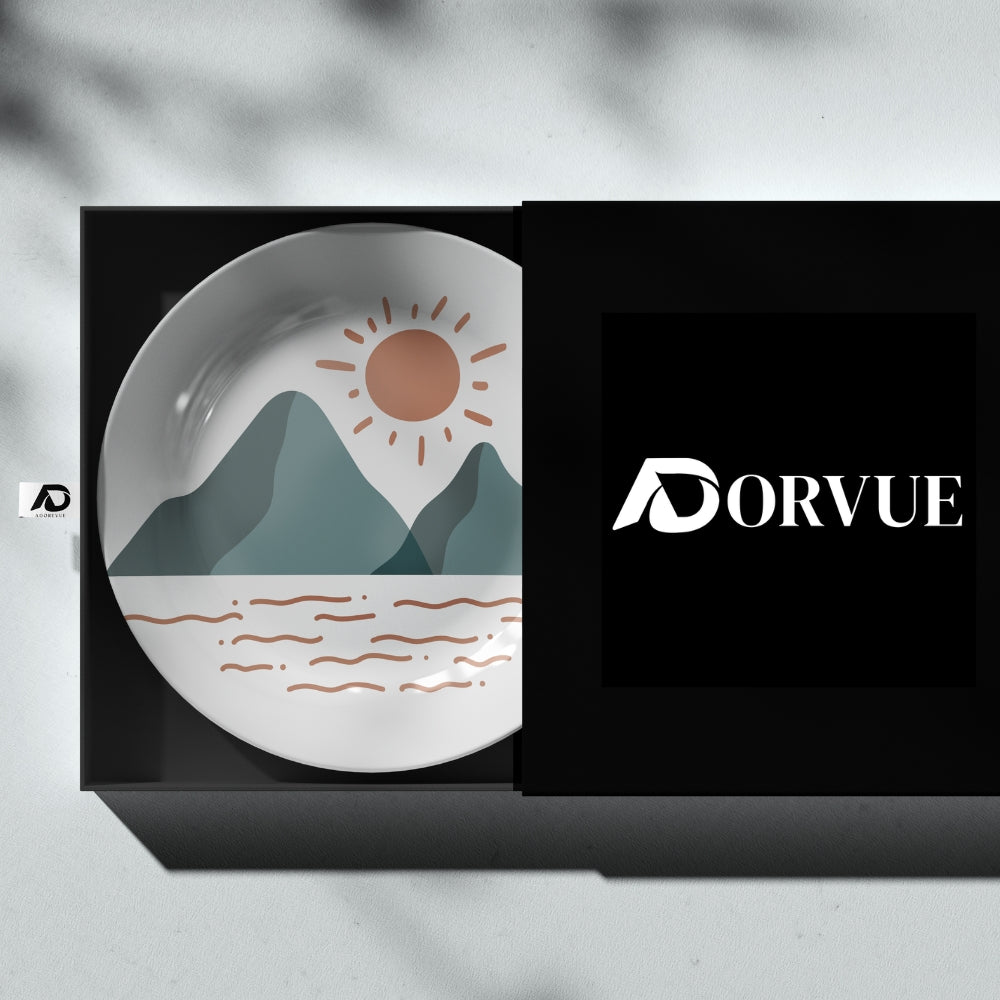 Sun Rising Through Mountain, Decorative Wall Plate