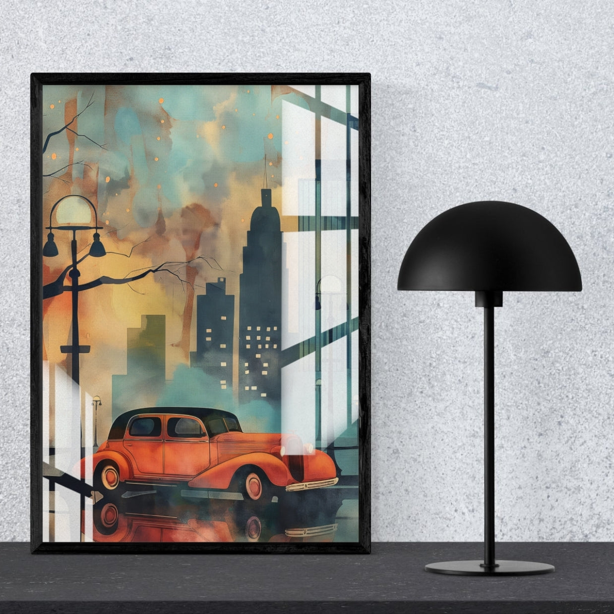 Retro City Ride Metal Print With or Without Frame Wall Art