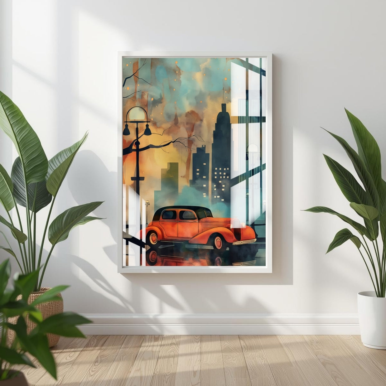 Retro City Ride Metal Print With or Without Frame Wall Art