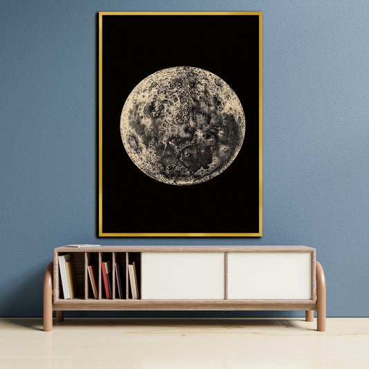 Lunar Enigma Canvas Painting Framed Wall Art