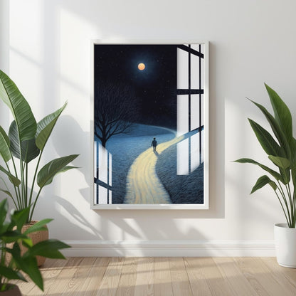 Path to Stillness Metal Print With or Without Frame Wall Art