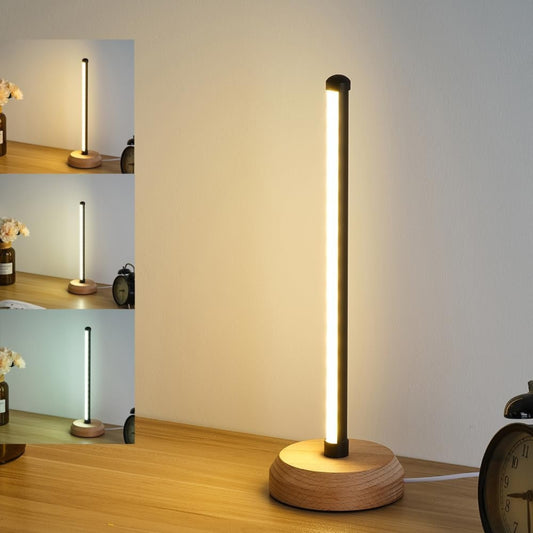 Aurea Linear Solid Wood Table Lamp