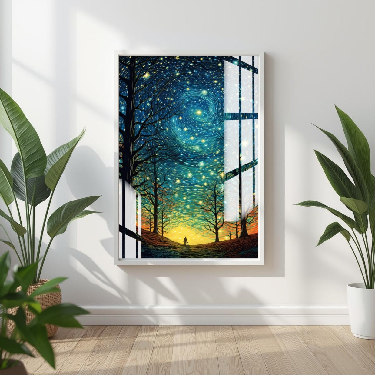 Starlit Path Metal Print With or Without Frame Wall Art