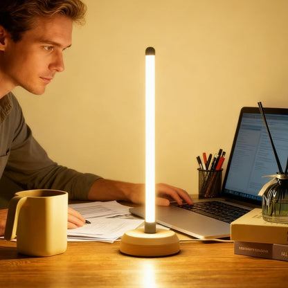 Aurea Linear Solid Wood Table Lamp