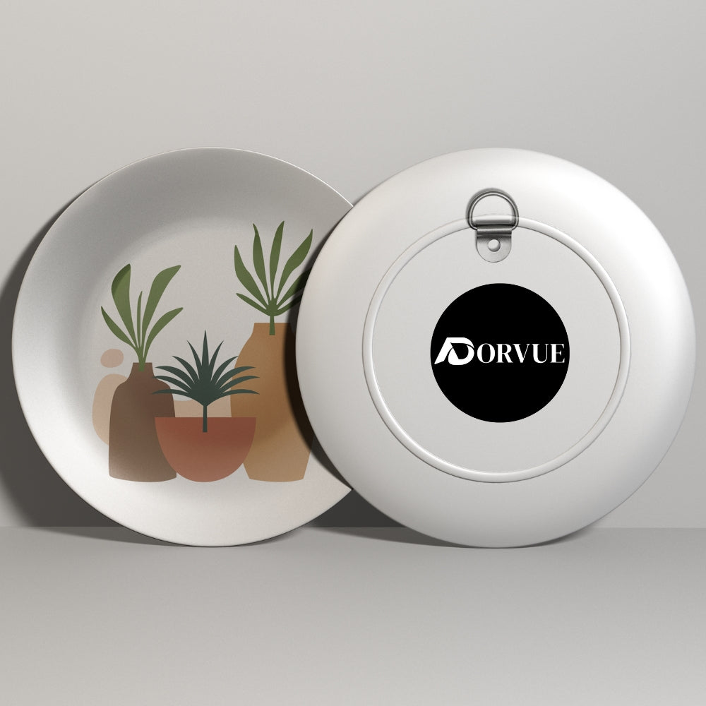 Potted Plants Boho Chic Art Decorative Wall Plate