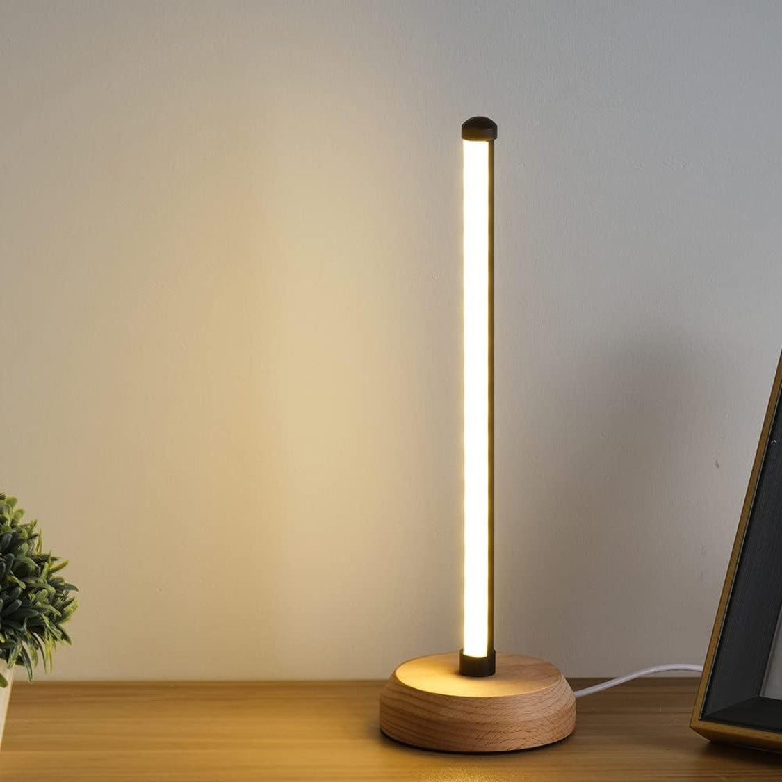 Aurea Linear Solid Wood Table Lamp