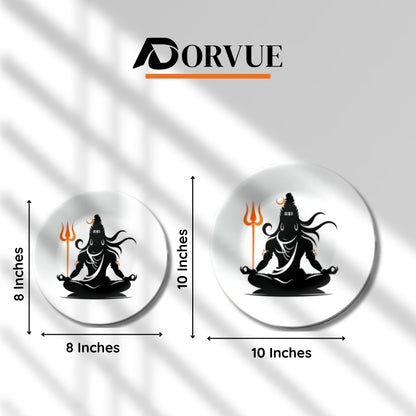 Mahadev Shiva Black and White Decorative Wall Plate