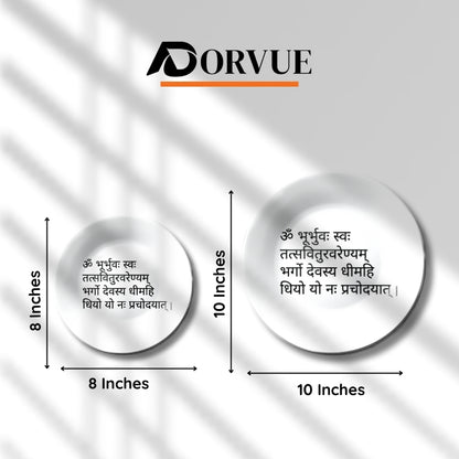 Gayatri Mantra Black and White Decorative Wall Plate