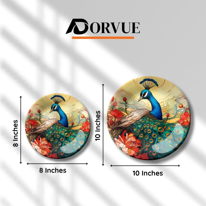 Regal Peacock Decorative Ceramic Wall Plate