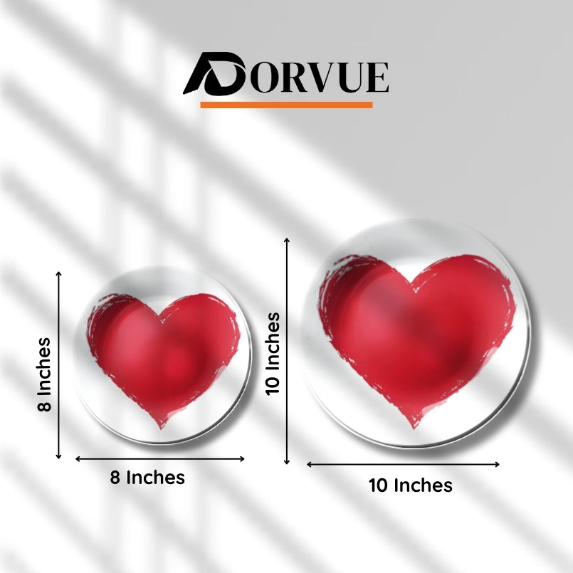 Beautiful Red Heart Decorative Wall Plate