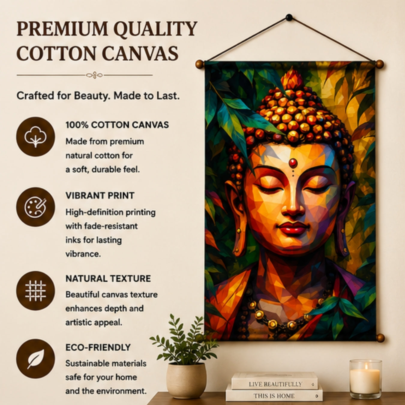 Buddha Tapestry Wall Hanging for Living Room & Bedroom | Meditation Buddha Wall Decor with Spiritual Zen Art | Aesthetic Fabric Tapestry for Home, Yoga Room & Meditation Decor 20x30 Inch