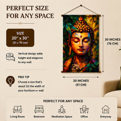 Buddha Tapestry Wall Hanging for Living Room & Bedroom | Meditation Buddha Wall Decor with Spiritual Zen Art | Aesthetic Fabric Tapestry for Home, Yoga Room & Meditation Decor 20x30 Inch
