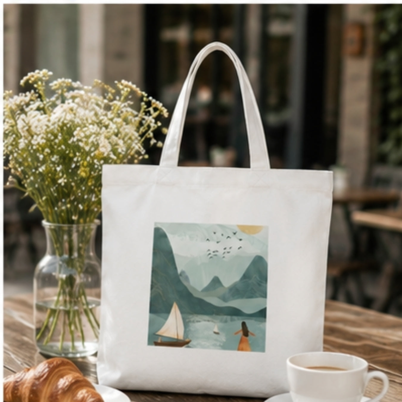Boho Premium Reusable Unique Art Printed Tote Bag Stylish Eco-Friendly Cotton Handbags, Canvas Bags for College, Shopping, Office, Travel, Grocery Runs, Beach Day and Casual Outings