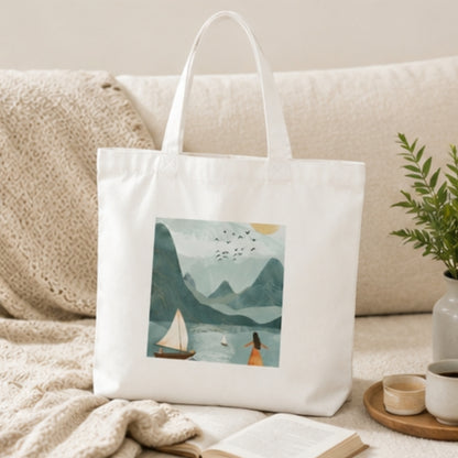 Boho Premium Reusable Unique Art Printed Tote Bag Stylish Eco-Friendly Cotton Handbags, Canvas Bags for College, Shopping, Office, Travel, Grocery Runs, Beach Day and Casual Outings