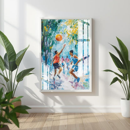 Chasing the Ball Metal Print With or Without Frame Wall Art