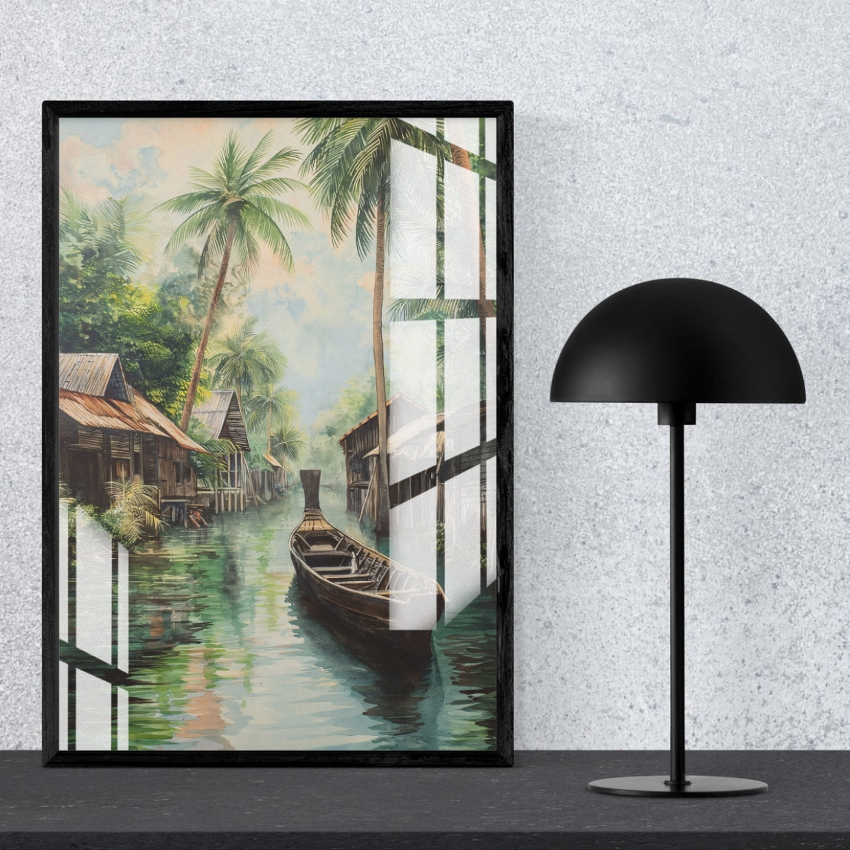 Tropical Canal Escape Metal Print With or Without Frame Wall Art