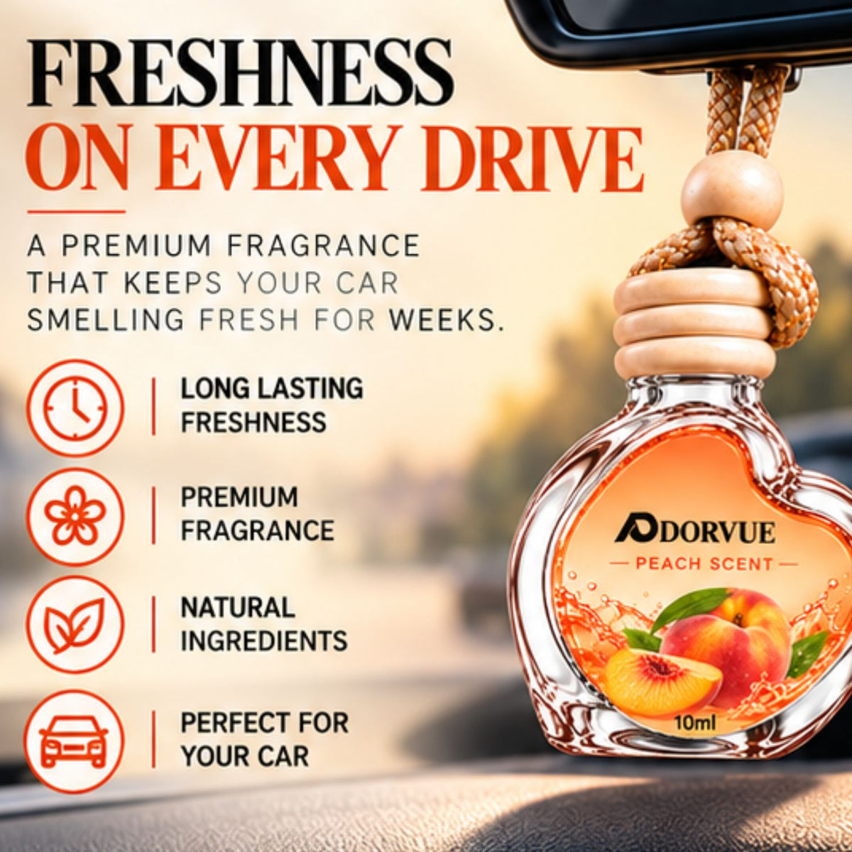 Peach Automatic Air Car Freshener 10ml
