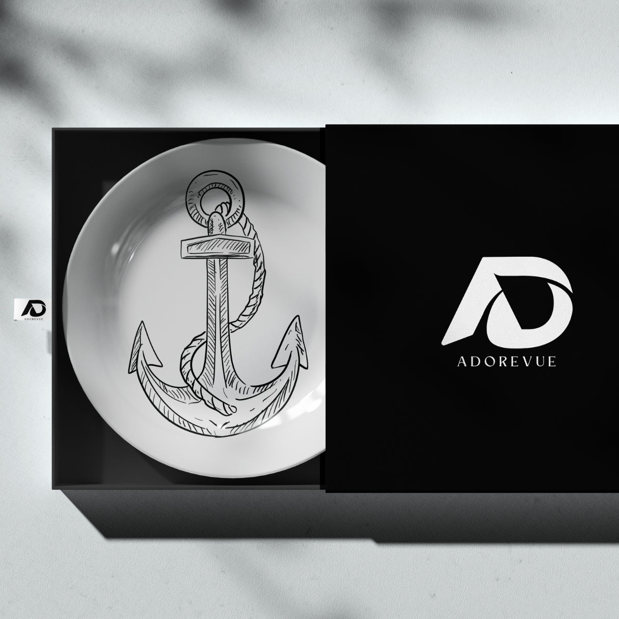 Anchor Black and White Minimalist Decorative Wall Plate