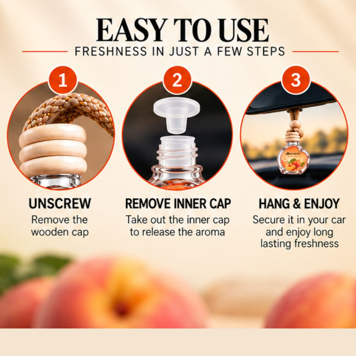 Peach Automatic Air Car Freshener 10ml