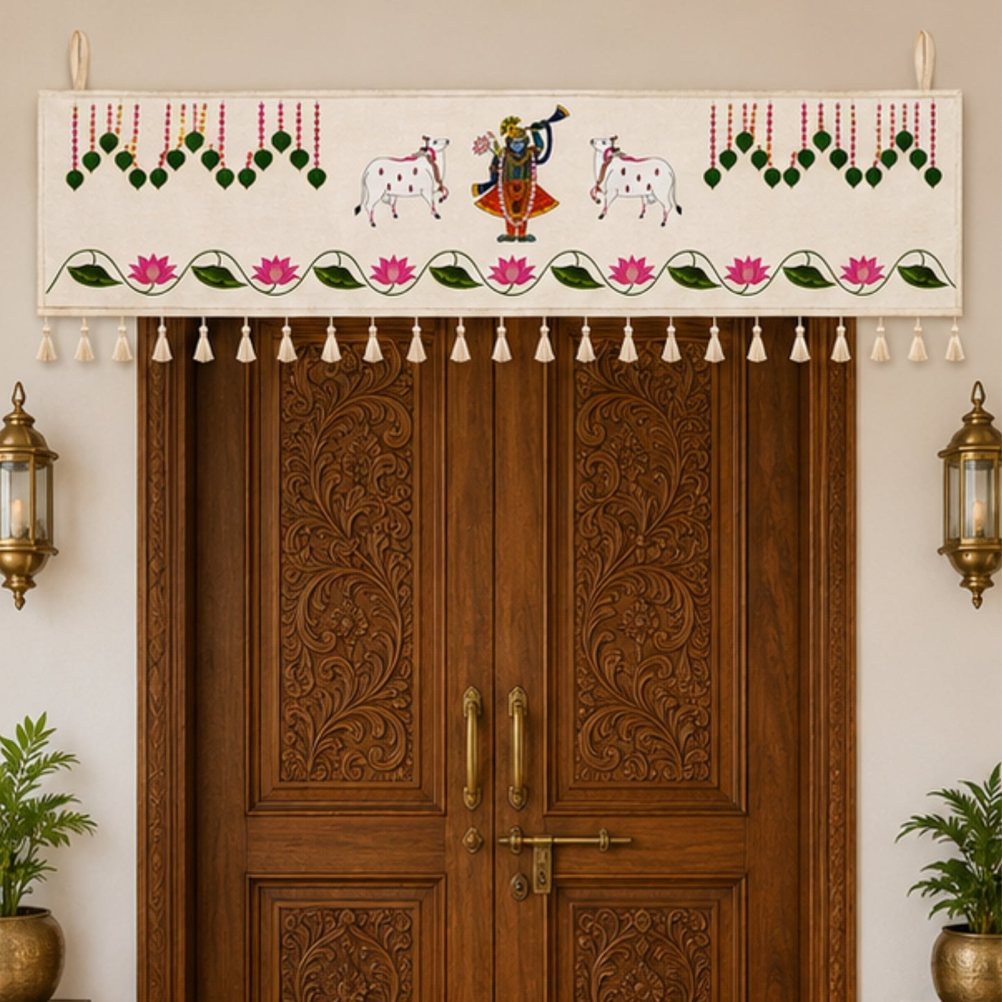 Pichwai Toran for Main Door Entrance, Pooja Mandir & Housewarming Gift