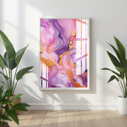Amethyst Flow Metal Print With or Without Frame Wall Art