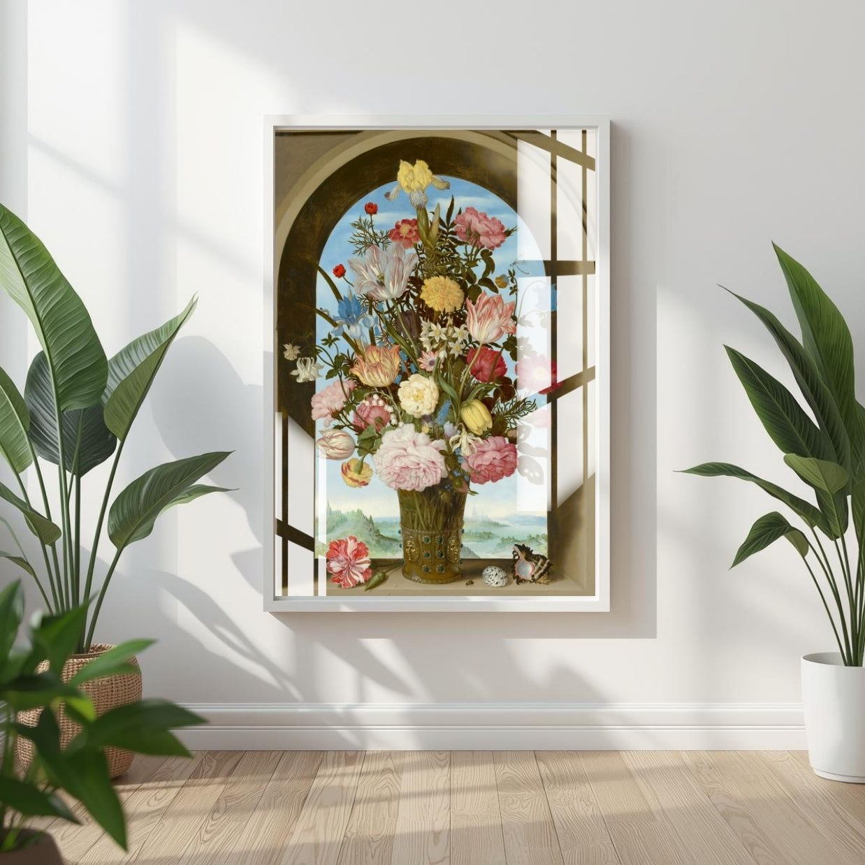 Vintage Bloom Vase Metal Print With or Without Frame Wall Art