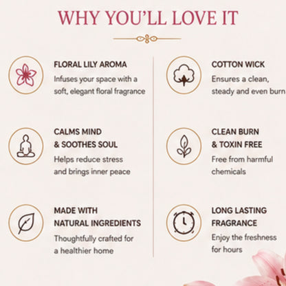 Lily Scented Candle for Home Décor & Gifting | Natural Soy Wax Aromatherapy Candle