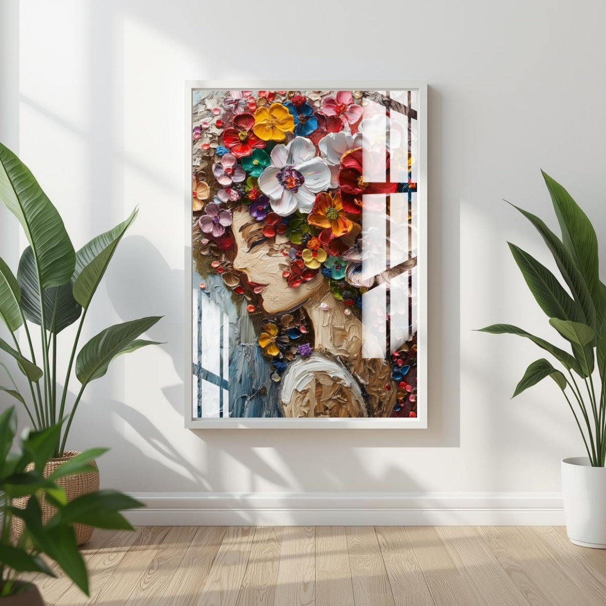 Petals & Poise Floral Muse Metal Print With or Without Frame Wall Art