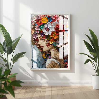 Petals & Poise Floral Muse Metal Print With or Without Frame Wall Art