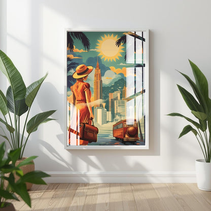 City Escape The Traveler’s View Metal Print With or Without Frame Wall Art