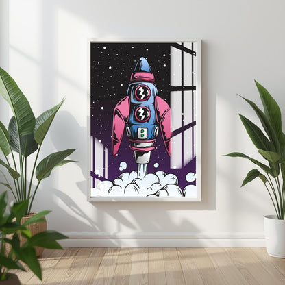 Cosmic Takeoff Metal Print With or Without Frame Wall Art